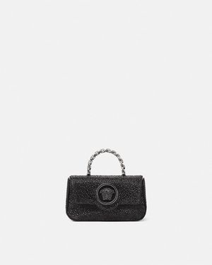Versace La Medusa Minibag Aus Satin Mit Verzierung - Weiß