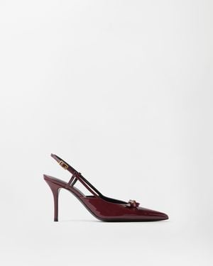 Versace Camille Patent Leather Slingbacks 85 Mm - Red