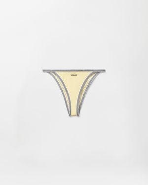 Versace Braguitas De Bikini Con Logo Bordado - Blanco