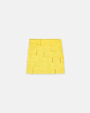 Versace Mini-Jupe Ajustée À Envers Satin - Jaune