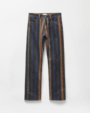 Versace Striped Straight Jeans - Gray