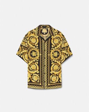 Versace Baroque '92 Silk Vacation Shirt - Yellow