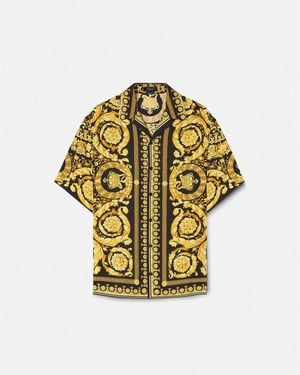 Versace Baroque '92 Silk Vacation Shirt - Yellow