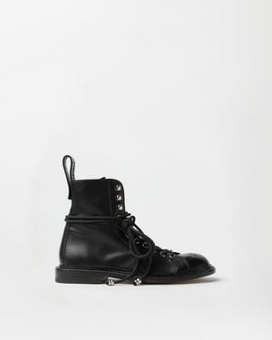 Versace Billy Leather Boots - Black
