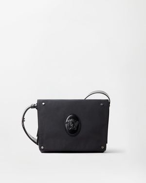 Versace Lou Small Nylon Messenger Bag - Black