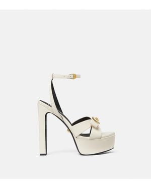 Versace Gianni Ribbon Leather Sandals 140 Mm - White