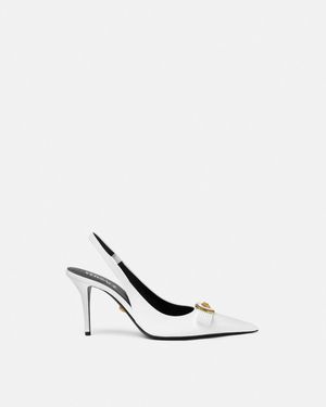 Versace Gianni Ribbon Patent Slingbacks 85 Mm - White