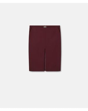 Versace Falda De Tubo Midi De Gabardina Elástica - Rojo
