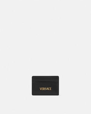 Versace Tag Leather Card Holder - White