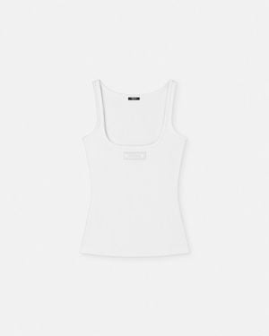 Versace Geripptes Tank-Top 90S Vintage Logo - Weiß
