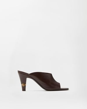 Versace Giulietta Leather Mules 80 Mm - White