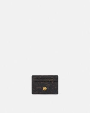 Versace Porte-Cartes Gravé Au Laser Barocco Leaf - Blanc