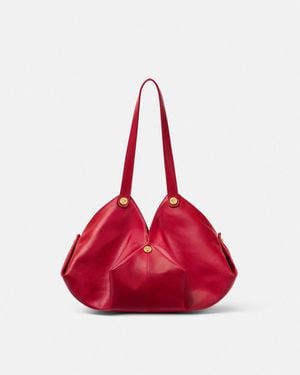 Versace Protea Nappa Shoulder Bag - Red