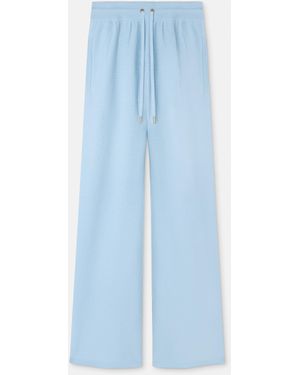 Versace Wool-Blend Flared Towel Trousers - Blue