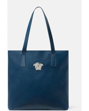 Versace La Medusa Tote Bag Aus Leder - Blau