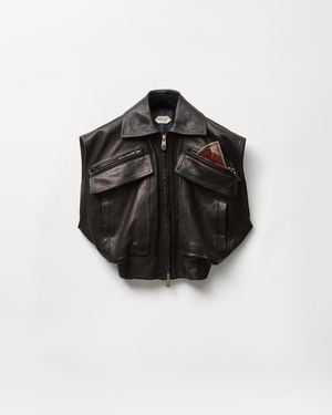 Versace Leather Vest - Black