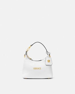 Versace Tag Hobo-Tasche Aus Nappaleder - Weiß