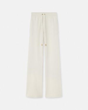 Versace Pantalon Évasé En Laine Mélangée - White