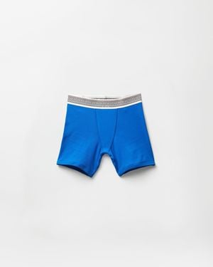 Versace Ribbed Cotton-Jersey Trunks - Blue
