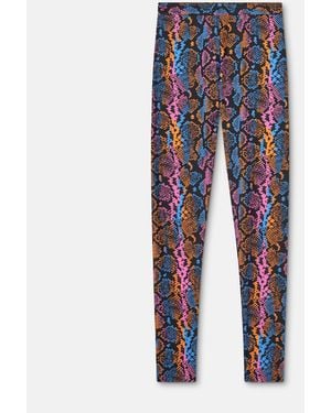 Versace Printed Leggings - Blue