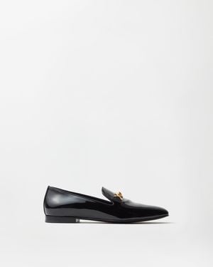 Versace Gala Patent Slippers - White