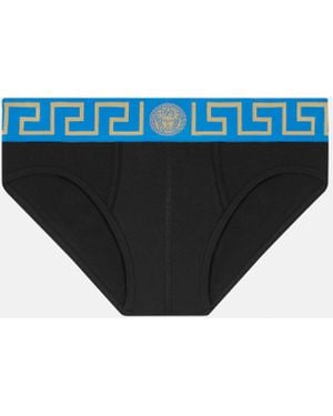 Versace Greca Border Briefs - Blue