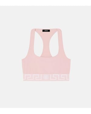 Versace Cotton-Jersey Scoop Bralette - Pink