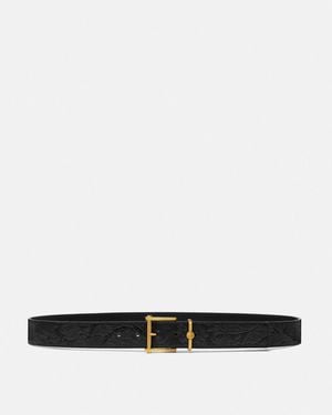 Versace Barocco Leather Belt 1.2" - White
