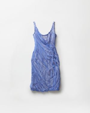 Versace Draped Silk-Chiffon Midi Dress - Blue