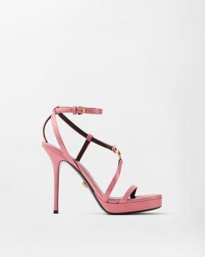 Versace Medusa '95 Embellished Leather Sandals 115 Mm - Pink