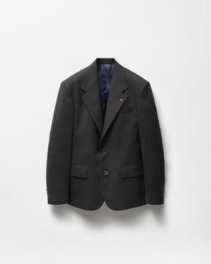 Versace Jacquard Wool Blazer - Black