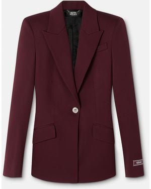 Versace Stretch Wool Blazer - Purple