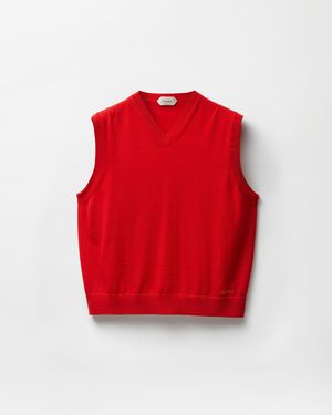 Versace Embroidered Wool Knit Vest