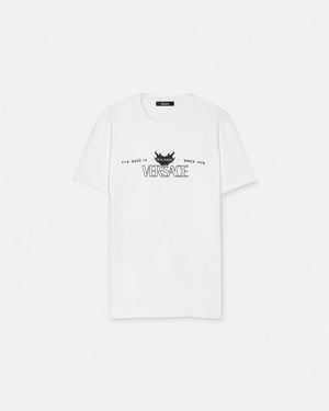 Versace Printed Cotton-Jersey T-Shirt - White