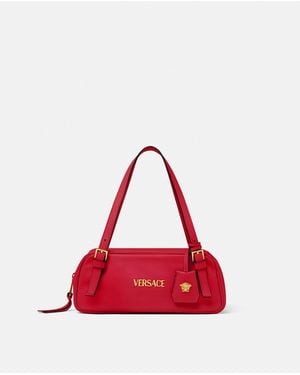 Versace Tag Nappa Bowling Bag - Red