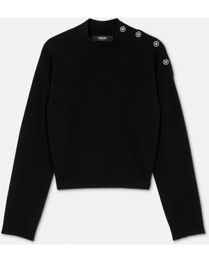 Versace Kastenförmiger Pullover Aus Woll-Kaschmir-Mix - Schwarz