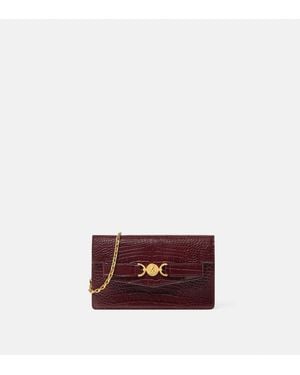 Versace Medusa '95 Croc-Effect Clutch - Purple