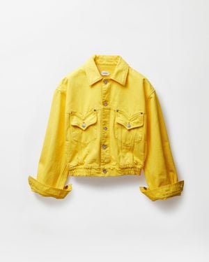 Versace Oversized Denim Blouson - Yellow