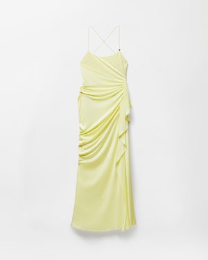 Versace Draped Viscose-Jersey Gown - Yellow