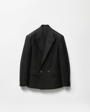 Versace Jacquard Lurex Wool Blazer - Black