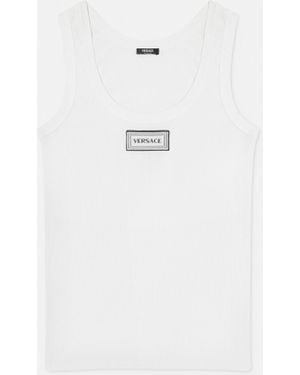 Versace Ribbed Sleeveless Top - White