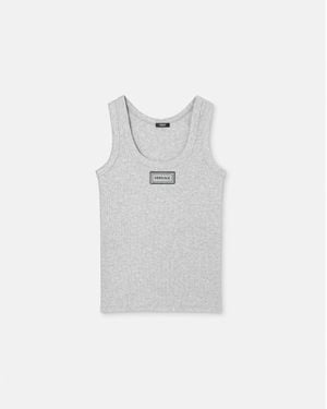 Versace Fitted Spaghetti Strap Top - Grey