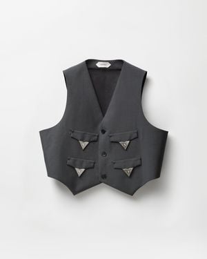 Versace Wool-Mohair Vest - Gray