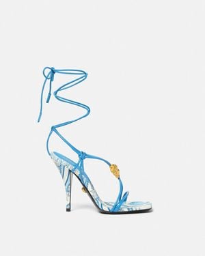 Versace Underwater Barocco La Medusa Sandals 115 Mm - Blue