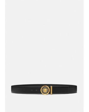 Versace Medusa Biggie Enamel Leather Belt 4 Cm - Multicolor