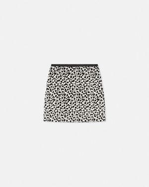 Versace Dalmatian Pony-Effect Mini Skirt - White