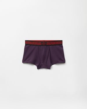 Versace Cotton-Jersey Trunks - Purple