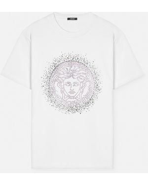 Versace T-Shirt With Crystals - White