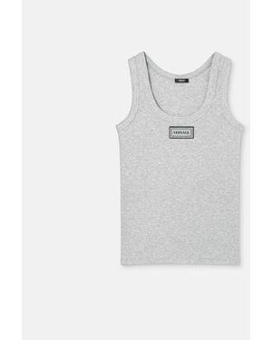 Versace Fitted Spaghetti Strap Top - Grey