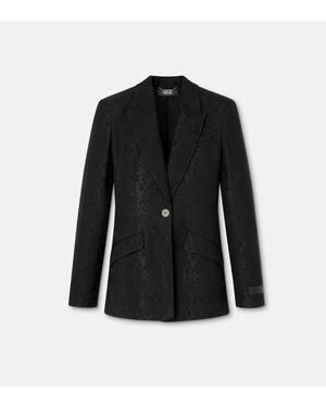 Versace Python-Jacquard Wool-Blend Blazer - Black